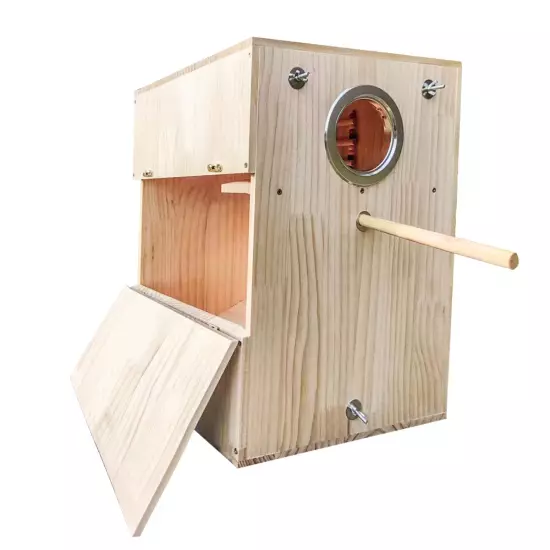 GJRGEG1Y Natural Wood Large Bird Nest Box Parrot Breeding House for African G...