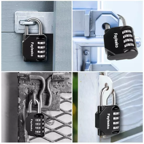 Combination Lock, 4 Digit Combination Padlock for School Gym Sports Locker, F...