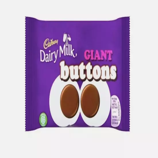 Cadbury Dairy Milk Giant Buttons Chocolate Bag 1.4 Oz Bars Case of 36