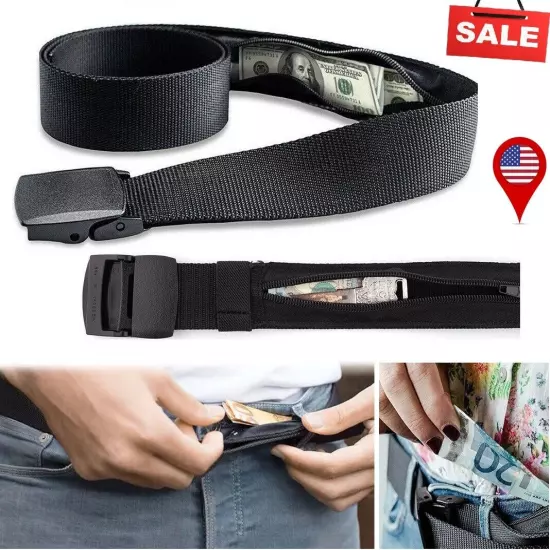 Men Nylon Anti Theft Travel Security Belt Military Tactical Hidden Money Belt US