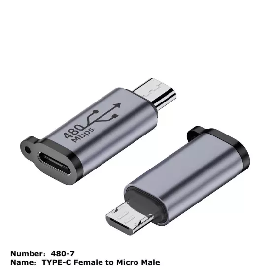 480Mb Micro USB to Mini USB Adapter Type-C Female to Mini USB 2.0 Male Converter