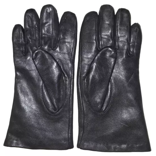 Intercontineal Leather Industries lined black leather gloves womens size 7.5