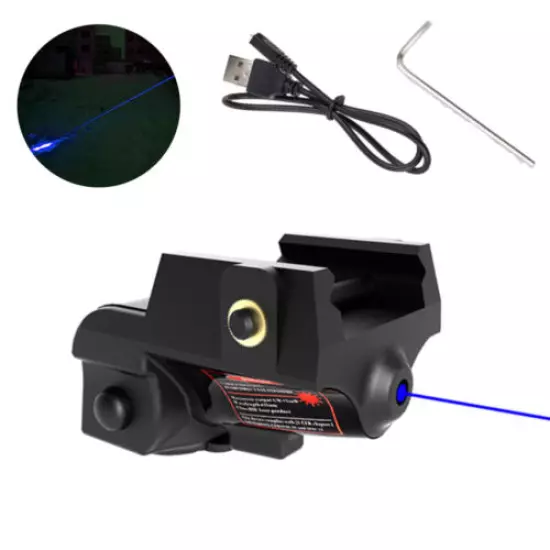 USB Rechargeable Blue Dot Laser Sight for 20mm Rail Glock 17 19 Taurus G2C G3C