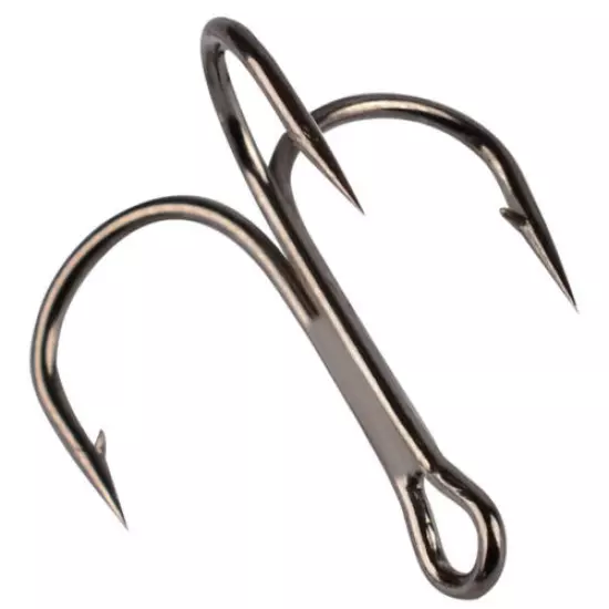 100pcs 1/0#-14# Fishing Hook Sharpened Treble Hooks Stainless Barb Hook Size