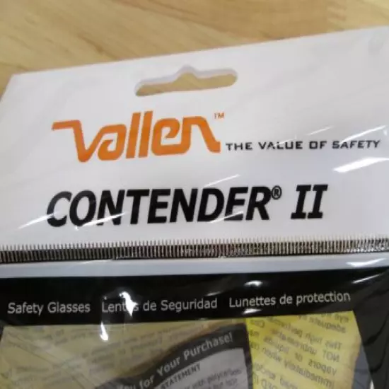 (12) Vallen 068541 Contender II Black / Gray Scratchcoat Safety Glasses ~NEW~