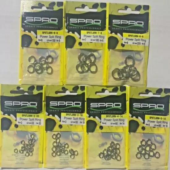 SPRO Power Split Rings - Fishing Terminal Tackle Choose Size, Pound Test & Qty.