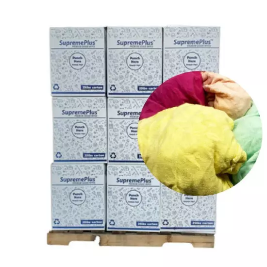 New Color Knit Wiping Rags Pallet 600 lbs. 24x25 Box Multipurpose Cleaning Cloth