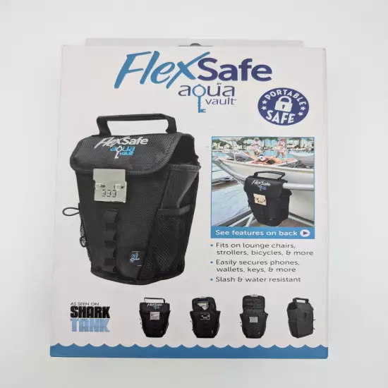 FlexSafe Aqua Vault Anti-Theft Personal Portable Safe Black Bag Splash Resistant