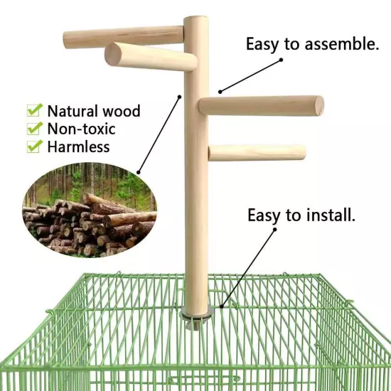 Parakeet PerchBird Natural Wood StandParrot Cage Top Wooden Branches for Stan...