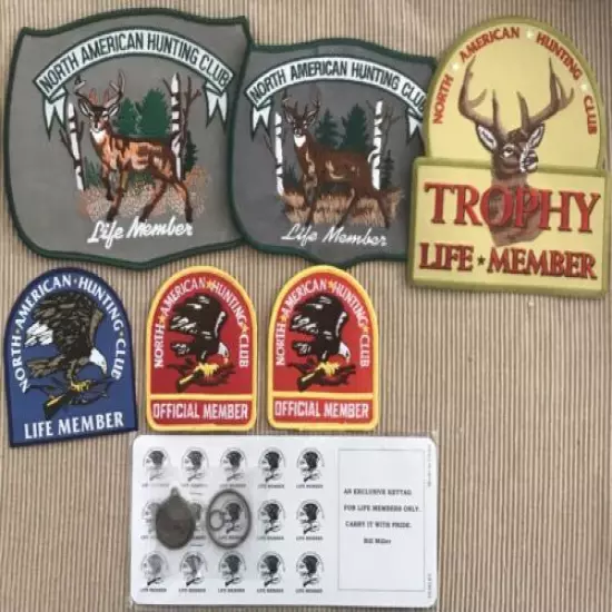 North American America Hunting Club Lifetime Member Patch Keychain Sticker Lot