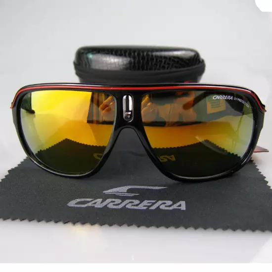 Men Women Retro Sunglasses Unisex Square Bright Black Frame Carrera Glasses C19