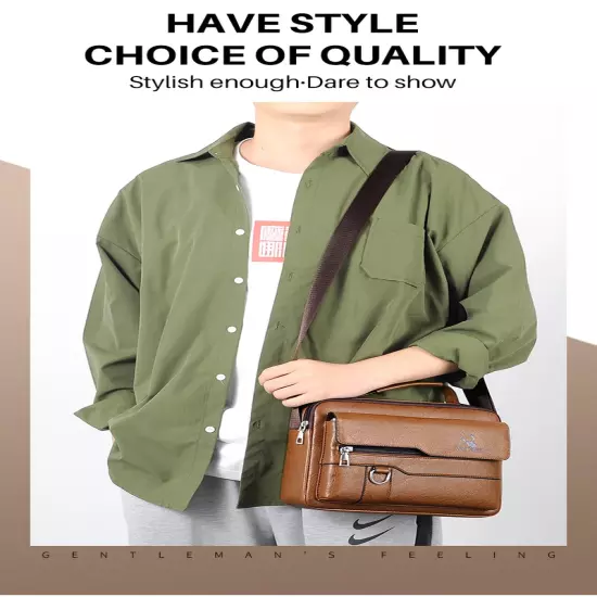 PU Leather Bag Men'S Handbag Vintage Messenger Bag Men Shoulder Bags Male Briefc