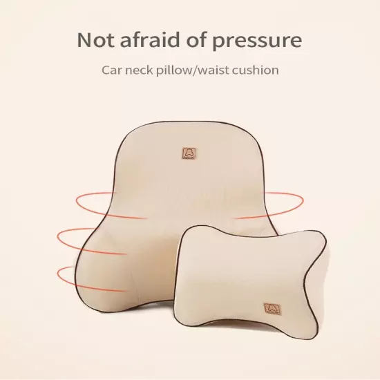 Car Pillow Memory Foam Car Lumbar Support Back Cushion Soft Car Seat Neck Pillow