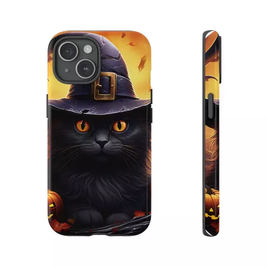 Custom Dual Layer Protective iPhone Case, Cat Witch