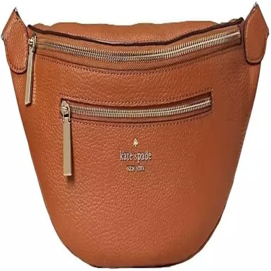 Leila Leather Belt Bag Fanny Pack in Warm Gingerbread