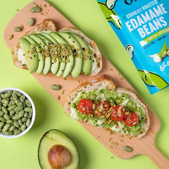 - Crunchy Roasted Edamame Beans (Sea Salt) - Keto Snacks (2G Net) - High Protein