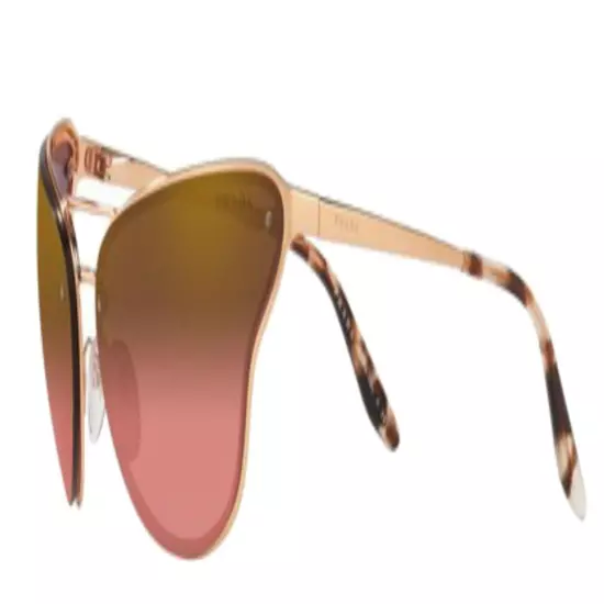 $378 Prada Pulled Eye Catwalk Sunglasses Rose Gold Frame 69-00-120 Gradient NWT