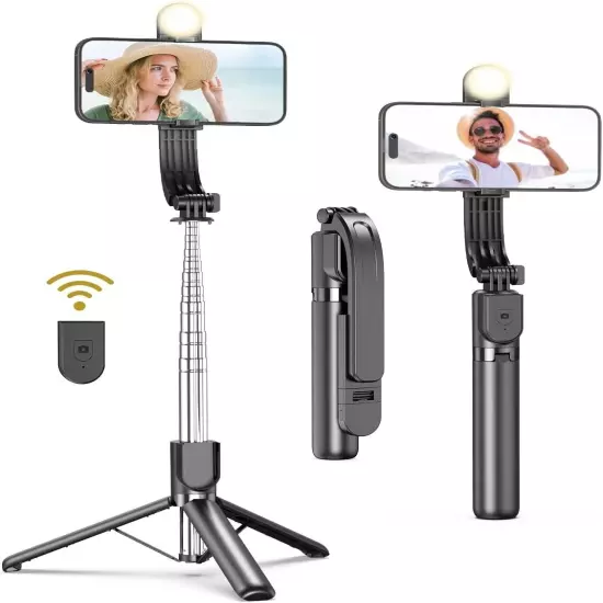 54” Cell Phone Tripod for iPhone, Extendable Selfie Stick with Wireless Remot...