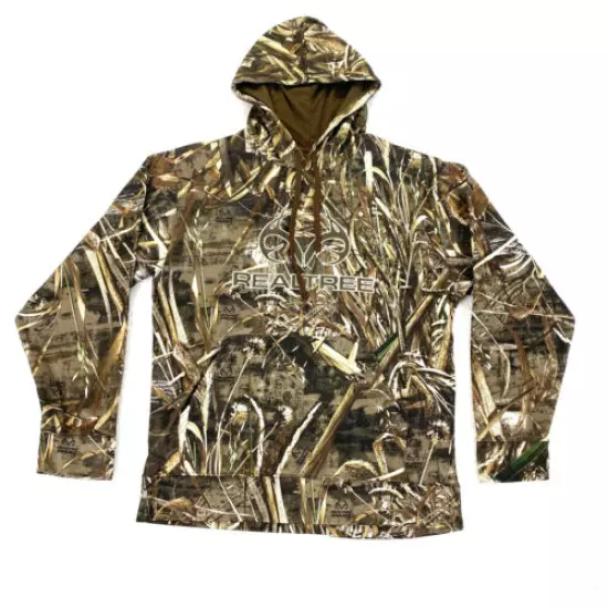 Realtree Camo Mens Size Medium 38 40 Silky Polyester Pullover Hoodie Microfleece