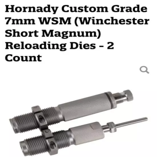 Hornady Custom Full Length 2 Die Set - 7MM Winchester Short Magnum (WSM)