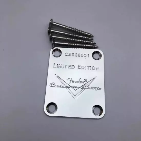 Limited Edition Guitar Neck Plate for Telecaster and Stratocaster Guitar Chrome