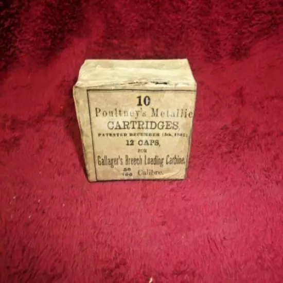 1863 Poultney,s, Gallager's Breech Loading Carbine Cal. 50/100, Am Box, (EMPTY) 