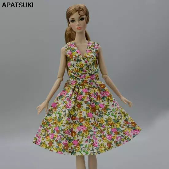 Fashion Flower Floral Dress For 11.5" 1/6 Doll Outfits Fashion Doll Clothes Gown