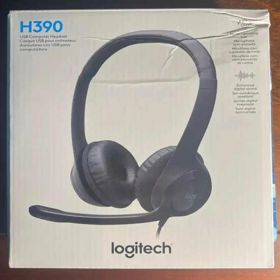 H390 Logitech Headset - Noise-Canceling Mic w/ Enhanced Digital Sound - USB A