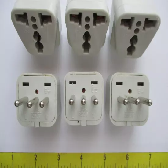 Travel Adapter Converter ITALY CHILE URUGUAY (6count)