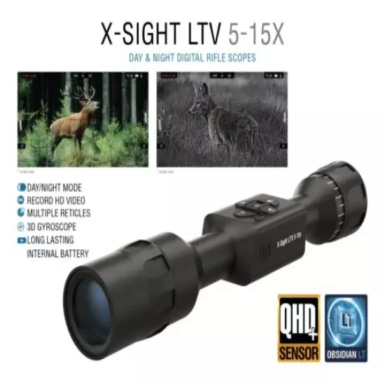 ATN X-Sight LTV 5-15x Day/Night Scope + FREE Set: IR850 Supernova +2Day Shipping