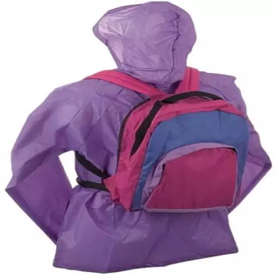 Childs Nylon Jacket Tear Drop Backpack with Folding in Back Pocket School Hiking