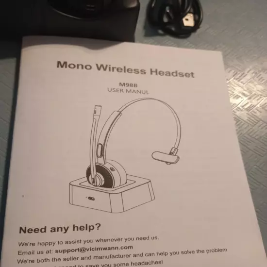 Wireless Bluetooth Headset Mono/Mic by Vicimwann Truckers/Telemarketing