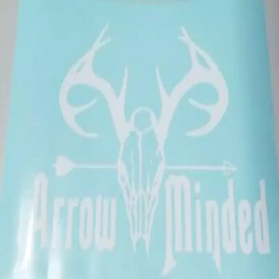 2 ARROW MINDED DECALS 8-3/4" X 5-1/4" WHITE 1022