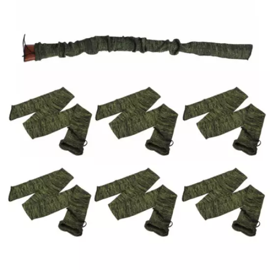 6Pcs Silicone Treated 54" Rifle Shotgun Gun Sock Sleeve Shooting Bag Cover Pouch