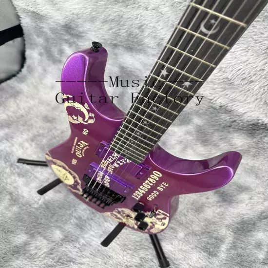 Solid Custom Ouija Purple ST Electric Guitar Black Hardware Maple Neck HH Pickup