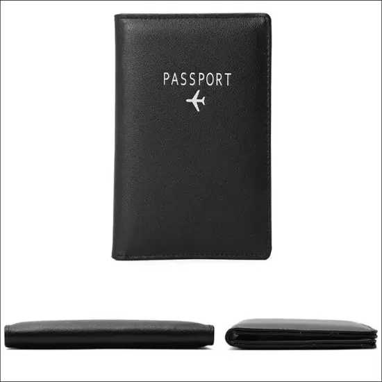 RFID Blocking Slim Leather Travel Passport Wallet ID Card Case Cover Holder US