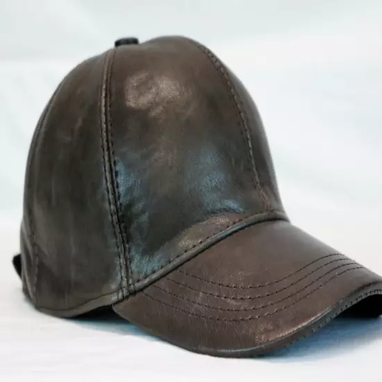 New 100% Real Genuine Lambskin Leather Baseball Cap Hat Sports Visor 40 COLORS