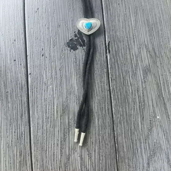 Turquoise Heart Shapef-Bolo Tie