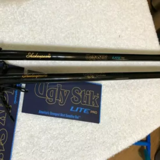 2 SHAKESPEARE UGLY STIK LITE PRO 7'0" MEDIUM HEAVY BAITCASTING RODS.