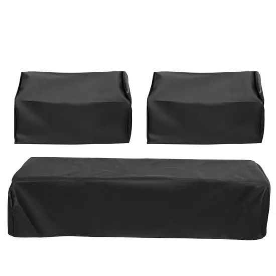 For PRE-2000 DS Golf Cart 82-00 3pcs Club Car Front Seat Cover PU Leather Black