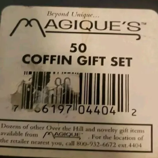 Magique's Coffin Gift Box Set (50TH Over The Hill) {1994 VERSION} Gag Gift -New