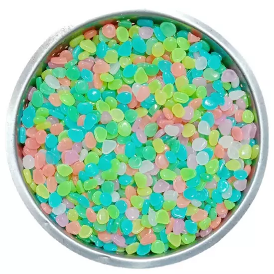 100Pcs/Bag Mixed Color Outdoor Luminous Stones Glow In Dark Garden Pebbles Sn