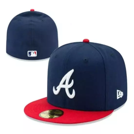 New MLB Fitted Hat Men's Baseball Solid Hat 5950 59FIFTY Basic Stitched Hat