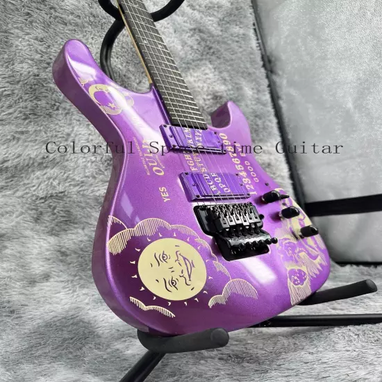 ST Purple Ouija Custom Solid Body Electric Guitar Basswood Body Black Part