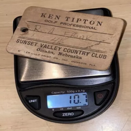 Ken Tipton Golf Professional Sunset Valley Country Club Omaha Nebraska Bag Tag