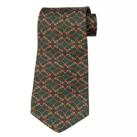 Brooks Brothers Silk Tie Green Tan Red Men's