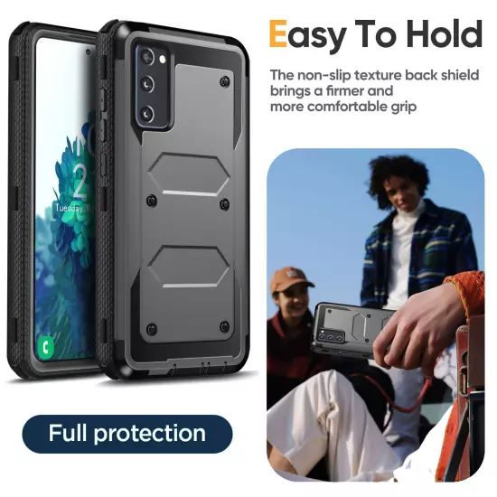 For Samsung Galaxy S20 FE 5G Shockproof Phone Case Cover w/ Belt Clip Holster