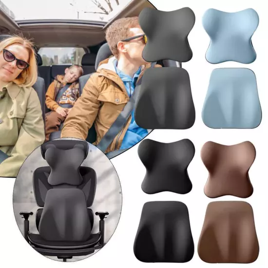 Memory Foam Car Seat Headrest Pillow& Lumbar Back Support OL1 HK Sale F9N1