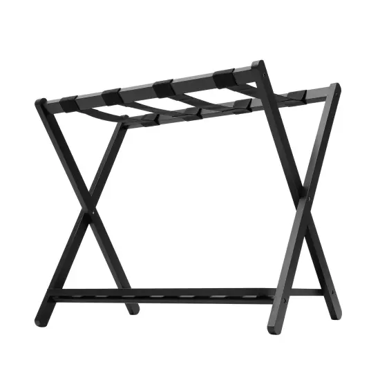 Folding Luggage Suitcase Rack Bamboo Foldable Hotel Shelf Stand For Travel/Home