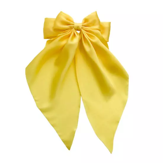 Women Big Bow Hair Clip Satin Ribbon Hairpin Two-layer Bow Long Ribbon Barrette⊱